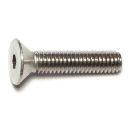 Midwest Fastener 5/16"-18 Socket Head Cap Screw, Flat, Plain 18-8 Stainless Steel, 1-1/2 in Length, 6 PK 72113